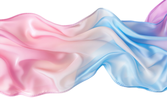 Elegant transgender flag waving in motion, showcasing the colors of acceptance and diversity isolated on white background PNG