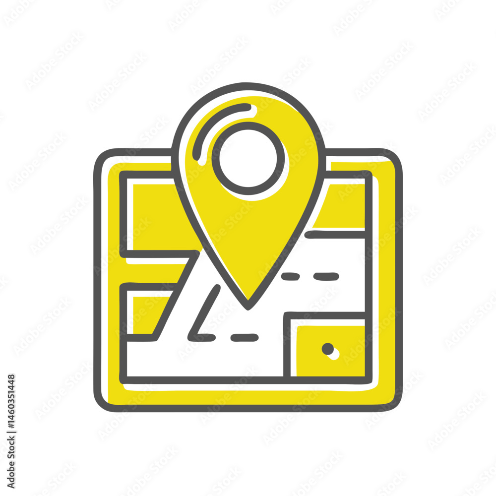 Poster gps map icon with location pin for navigation concept with copy space