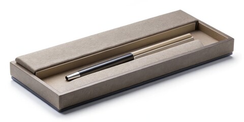 Elegant pen nestled in a sophisticated presentation box, showcasing refined craftsmanship and meticulous detail.