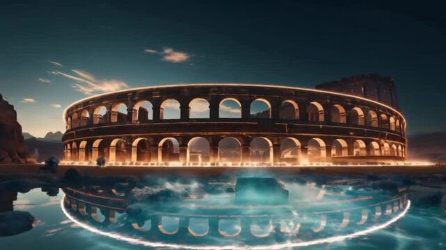 Colloseum of fighter , ai generative