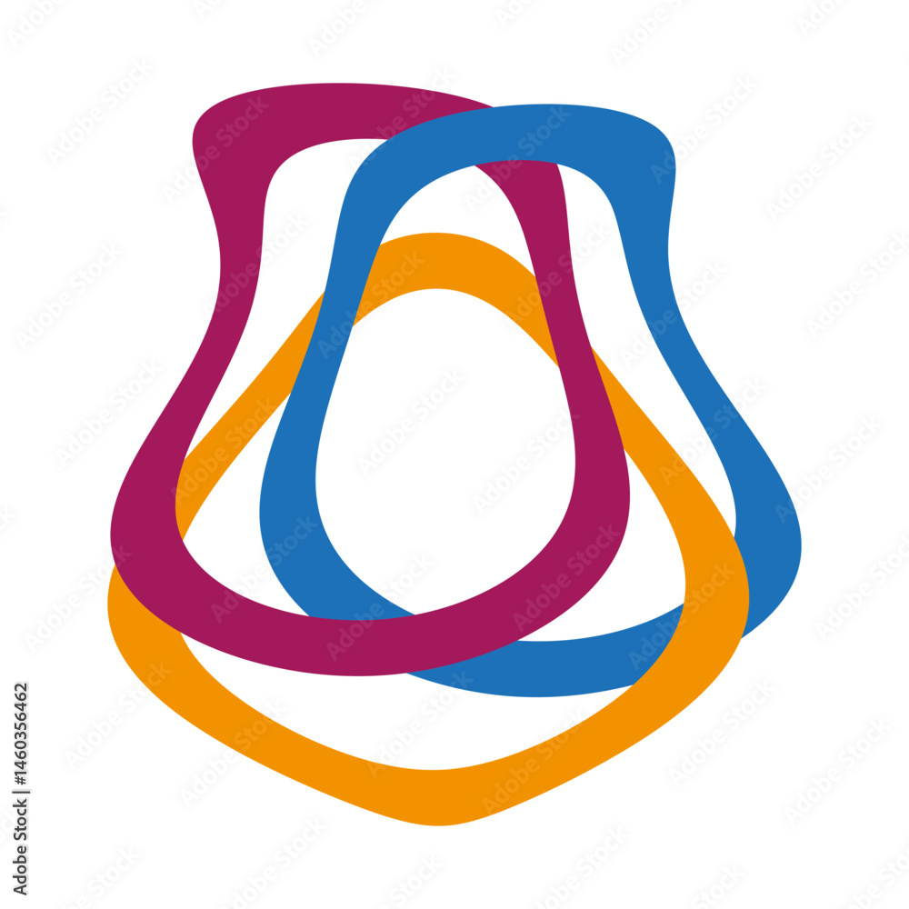 Poster colorful loop design. soft abstract shape. intertwined curved form. vector artistic figure.