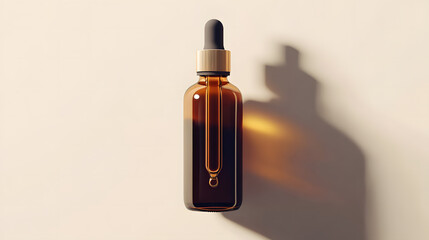 Essential serum dropper bottle mockup studio setting product photography minimalist design