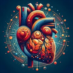 Fototapeta premium artistic image of an anatomical heart 82