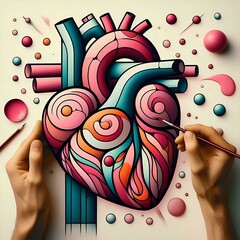 artistic image of an anatomical heart 81