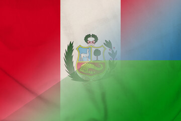 Peru and Djibouti national flag international negotiation DJI PER