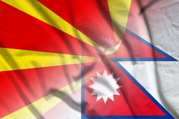 Macedonia and Nepal national flag transborder contract NPL