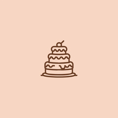 Layered cake logo in simple and modern illustration style.