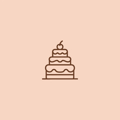 Layered cake logo in simple and modern illustration style.