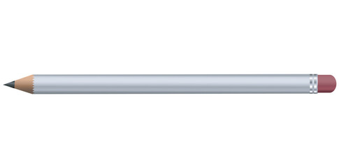 Graphite Pencil With Eraser Tool Vector Illustration.	