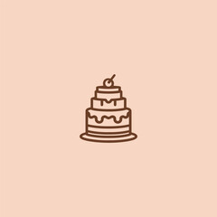 Layered cake logo in simple and modern illustration style.