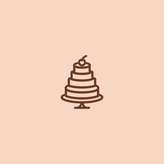 Layered cake logo in simple and modern illustration style.