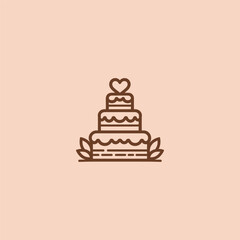 Layered cake logo in simple and modern illustration style.