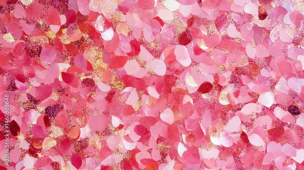 Aufkleber pink and gold glitter confetti festive background sparkling texture abstract pattern design element 