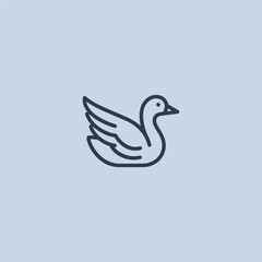 Swan logo in elegant and minimalist line art style.