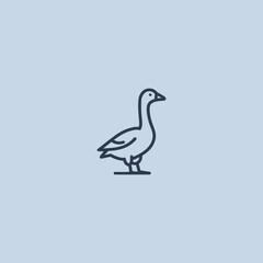 Swan logo in elegant and minimalist line art style.