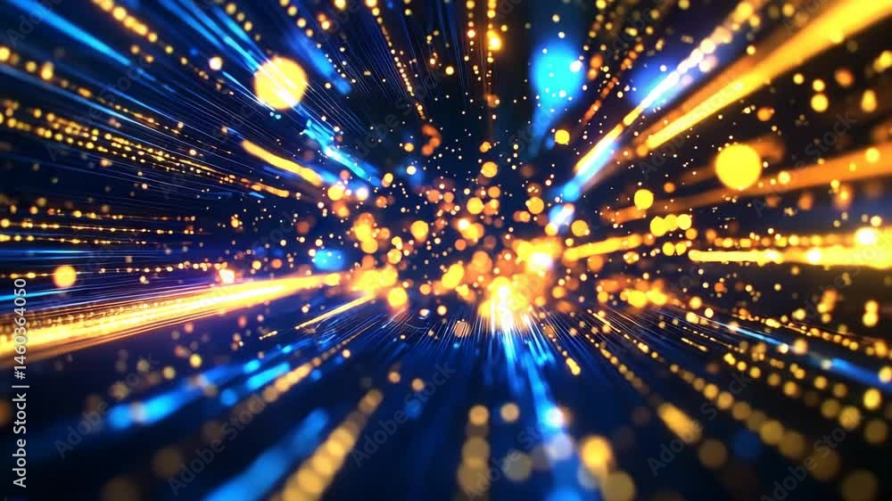 Aufkleber dynamic light burst with colorful rays and dazzling particles
