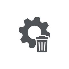 vector illustration of garbage management flat design icon.