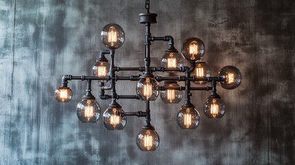 Modern Industrial Chandelier with Stylish Pipe Frame for Contemporary Decor