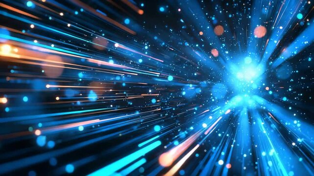Vibrant Abstract Light Trails in Cosmic Space Environment