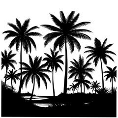 silhouette of palm trees
