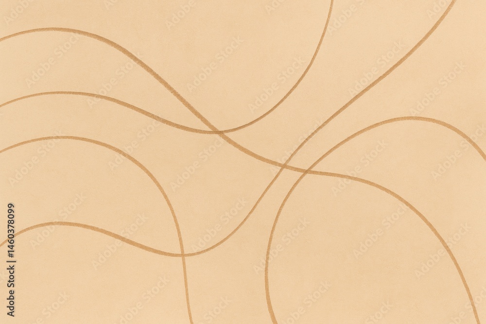Aufkleber minimalist beige background featuring a simple yet elegant design of intertwining brown lines, creat
