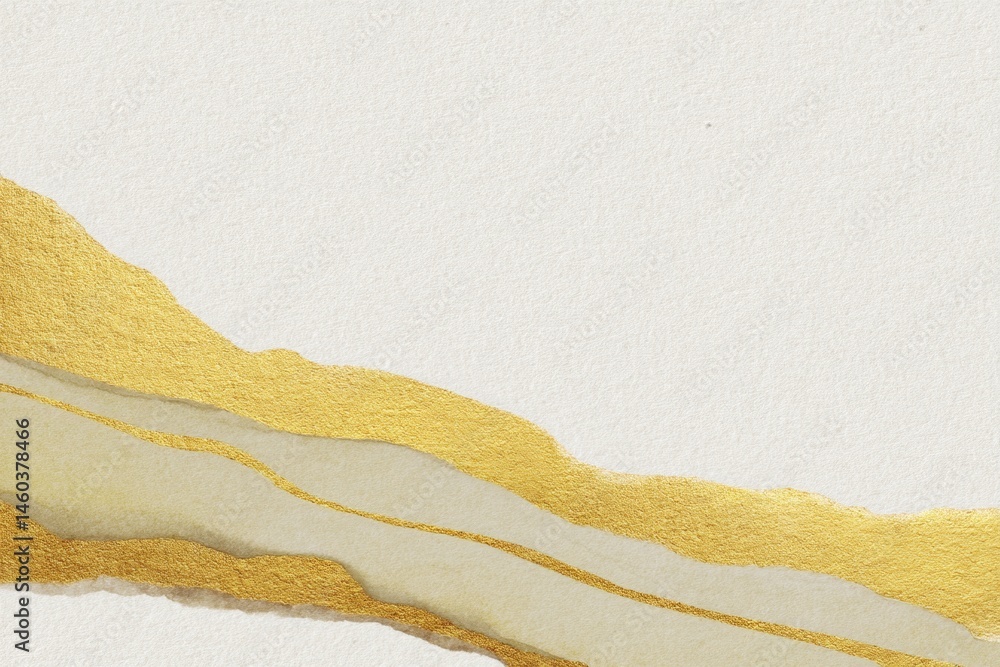 Poster gold veins are flowing on textured white background creating an elegant and luxurious design, perfec
