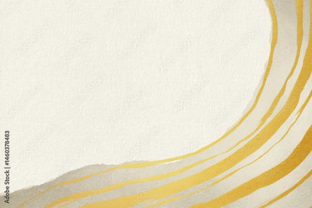 Aufkleber golden, wavy, striped pattern merging with an off-white textured background, creating an elegant and