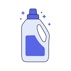 Cleaning Detergent Bottle with Sparkle Effect, Graphic &ndash; Household Cleaning, Freshness Concept for Blog, Article, Advertising Design