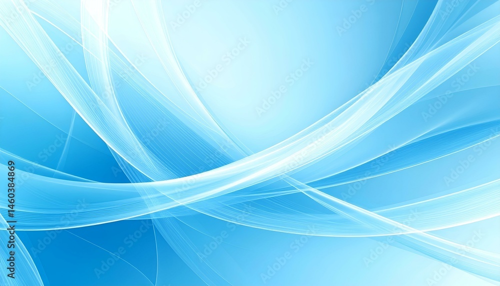Aufkleber abstract light blue background with flowing, translucent white lines creating a dynamic and elegant 
