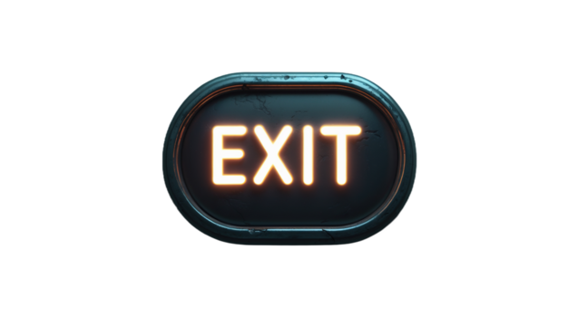 Illuminated Exit Sign white transparent background