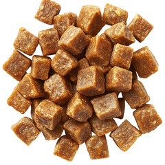 A Pile of Brown Sugar Cubes Isolated on Transparent Background