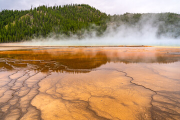 View of Grand Prismatic Spring, Yellowstone National Park.
