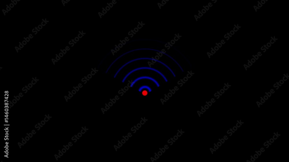 Poster radio waves heartbeat and pulse rate signal animation frequency wave pulse diffusion technology back