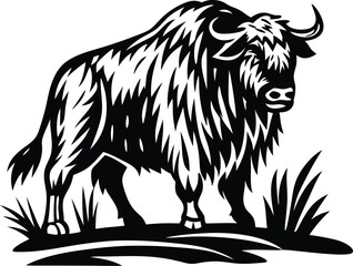 Obraz premium Silhouetted Cow Vector Artwork