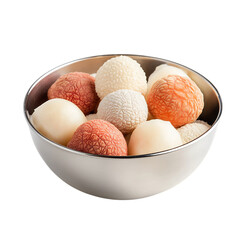 Lychee Coconut Mix Ice Cream Isolated on Transparent Background
