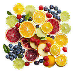 Assorted Citrus Fruits and Oranges Isolated on Transparent Background