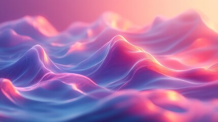 Obraz premium Abstract landscape of soft, flowing shapes with vibrant colors.