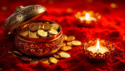 wedding rings in a red box