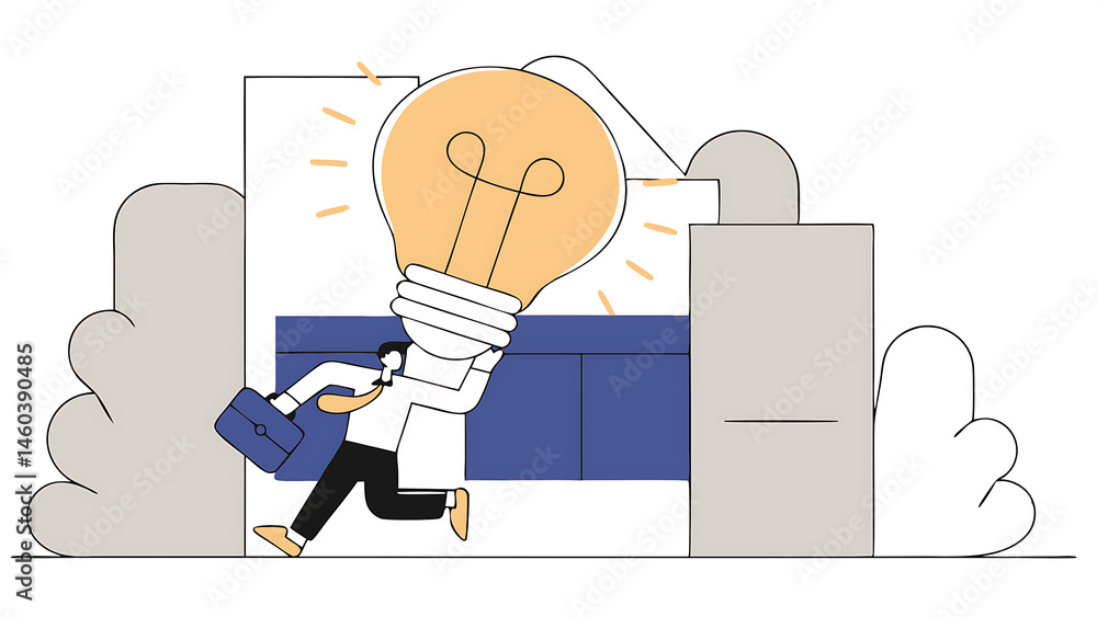 Poster big idea creativity and innovation to change or invent new product solution to solve problem discove