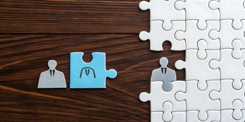 Puzzle Piece Representation: A conceptual image symbolizing vacancy or resignation, where a missing puzzle piece stands for a vacant role, signifying loss and change in a professional setting.