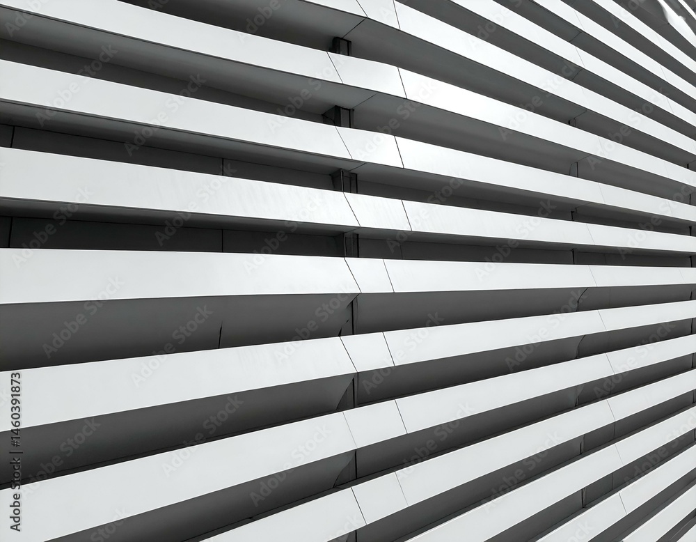 Poster abstract architectural design. modern building facade with geometric lines and shadows. monochromati