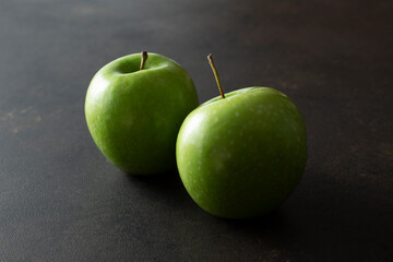 A view of some Granny Smith apples.
