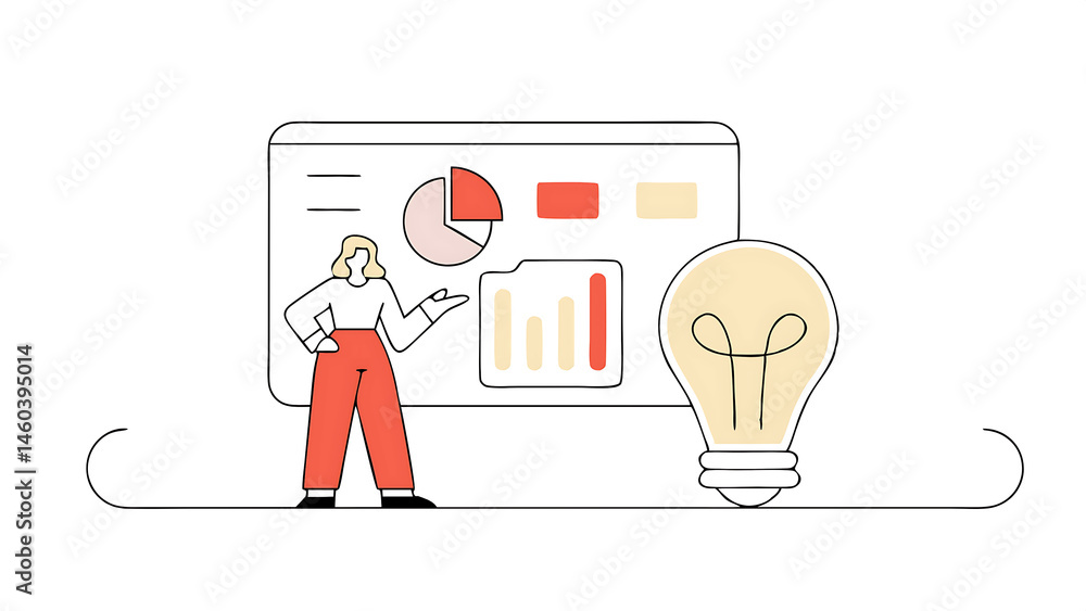 Aufkleber present idea explain solution or strategy intelligence information business insight for new opportun