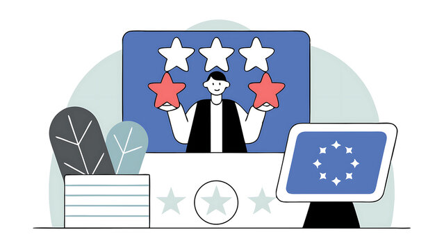 quality vs quantity management to assure excellent work outcome working attitude to deliver superior result concept smart businessman holding precious high quality stars versus other ordinary stars