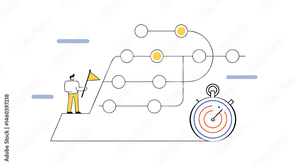 Poster time management to finish work within deadline productivity or efficiency to reach goal project time