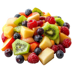 Vibrant Natural Fruit Salad Refreshing Medley of Apples Isolated on Transparent Background