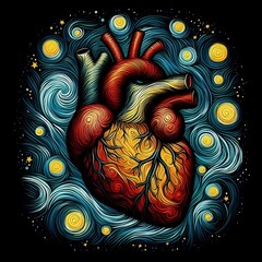 artistic image of an anatomical heart 48