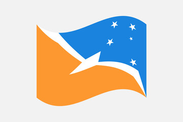 Flag of Argentina Antarctica. Argentina Antarctica wavy flag digital vector illustration. Fluttering flag.