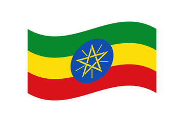 Flag of Ethiopia. Ethiopia wavy flag digital vector illustration. Fluttering flag.