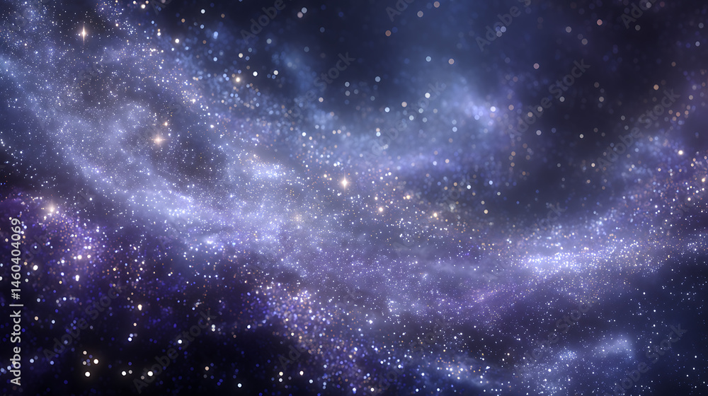 Poster ultramarine galaxy of stars outer space textures with sparkly